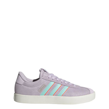 Picture of adidas Women's VL Court 3.0 Sneaker, Ice Lavender/Semi Flash Aqua/Solar Red, 6.5 - Size: 6.5