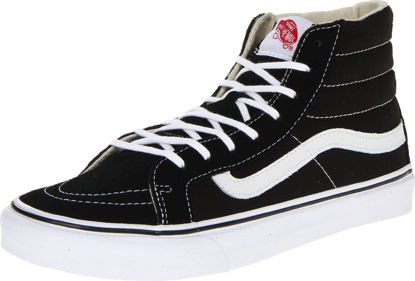 Picture of Vans Unisex Sk8-Hi Slim Skate Shoe Black/White 9.5 D(M) US - Size: 11 Women/9.5 Men