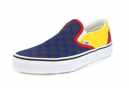 Picture of Vans Men's Classic Slip-on, OTW Rally Navy Yellow Red, 8 - Size: 8 Women/5 Men