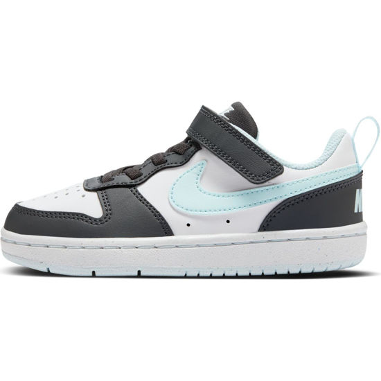 Picture of Nike Court Borough Low Recraft Little Kids' Shoes (HQ3261-060, Anthracite/White/Glacier Blue) Size 12 - Size: 12 Little Kid