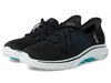 Picture of SKECHERS Women's Go Walk 7 Via Hands Free Slip-Ins Sneaker, Black/Aqua, 6 - Size: 6