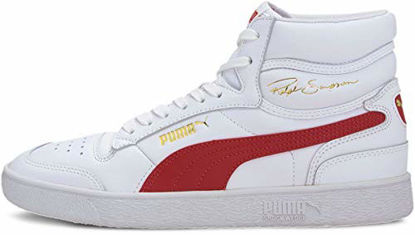 Picture of PUMA - Mens Ralph Sampson Mid Shoe, Size: 9.5 D(M) US, Color: Puma White/High Risk Red - Size: 9.5