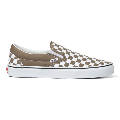 Picture of Vans Men's Classic Slip On, (Color Theory Checkerboard) Walnut, Size 12 - Size: 13.5 Women/12 Men