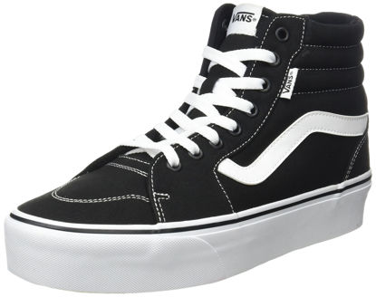 Picture of Vans Women's Hi-Top Trainers Sneaker, Canvas Black White, 5.5 - Size: 5.5