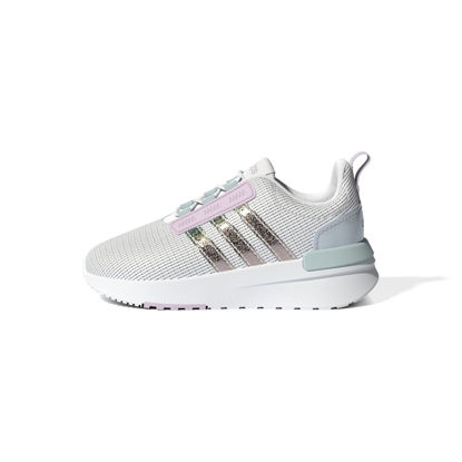 Picture of adidas Unisex-Baby Racer TR21 Running Shoe, White/Almost Pink/Blue Tint, 8 Toddler - Size: 8 Toddler