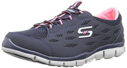 Picture of Skechers Sport Women's Gratis Bungee Fashion Sneaker,Navy/Pink,8 M US - Size: 8 B(M) US