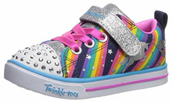 Picture of Skechers Kids Girl's Sparkle Lite Magical Rainbows 20275L (Little Kid/Big Kid) Navy/Multi 1.5 Little Kid M - Size: 1.5 Little Kid