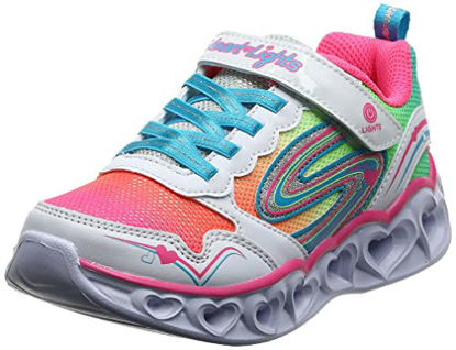 Picture of Skechers Kids Girls Heart Lights-Love Spark Sneaker, White/Multi, 1 Little Kid - Size: 1 Little Kid