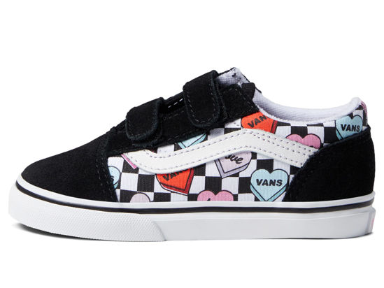 Picture of Vans Toddler Old Skool V, (Candy Hearts) Black/True White, Size 5 Toddler - Size: 5 Toddler