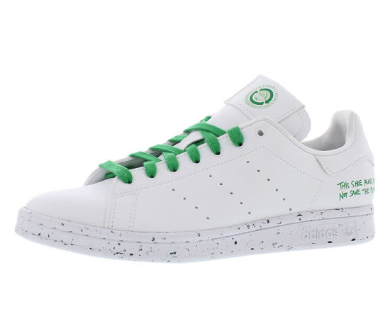 Picture of adidas Stan Smith Mens Shoes Size 5, Color: Bright White/Green-White - Size: 5