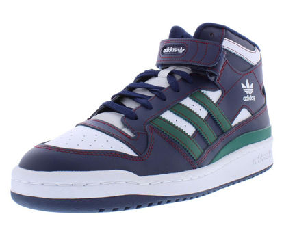 Picture of adidas Originals Forum Mid Mens Shoes Size 9.5, Color: Collegiate Navy/Dark Green/Team Collegiate Burgundy - Size: 9.5