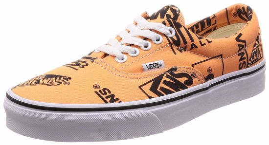 Picture of Vans Era Logo Mix Tangerine/Black Men's Classic Skate Shoes Size 8.5 - Size: 8.5