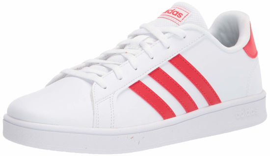 Picture of Adidas Grand Court Sneaker, White/Vivid Red/White, 3 US Unisex Little Kid - Size: 3 Little Kid