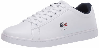 Picture of Lacoste men's Carnaby Evo Tri1 Sma Sneaker, White/Navy/Red, 9.5 US - Size: 9.5