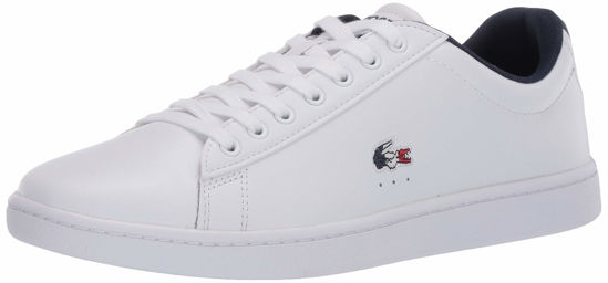 Picture of Lacoste womens Women's Carnaby Sneaker, White/Navy/Red, 4 US - Size: 6 Medium US