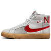 Picture of Nike SB Zoom Blazer Mid Premium Skate Shoes (FD5113-100, Summit White/Pure Platinum/Summit White/University Red) Size 14 - Size: 14