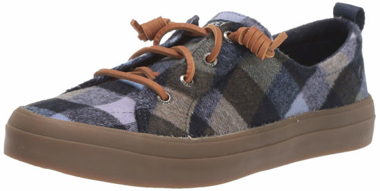 Picture of Sperry Womens Crest Vibe Plaid Wool Sneaker, Navy/Blue, 5 - Size: 5