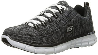 Picture of Skechers Sport Women's Synergy Spot On Wide Fashion Sneaker,Heather Black,7.5 W US - Size: 7.5 W US