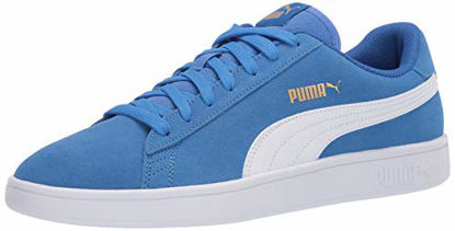 Picture of PUMA unisex adult Smash V2 Sneaker, Palace Blue-puma White-puma Team Gold, 7 US - Size: 7