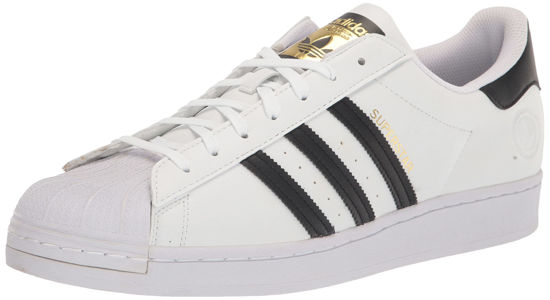 Picture of adidas Originals Men's Superstar Discontinued Sneaker, White/Black/Green (Vegan), 14 - Size: 14