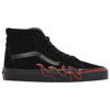 Picture of Vans Sk8-Hi Unisex Casual High-Top Skate Shoes, Black Suede/Red Flames, Men 10.5/Women 12 - Size: 12 Women/10.5 Men