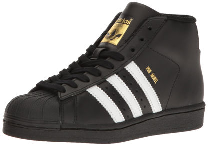 Picture of adidas Originals Unisex-Kid's PRO Model J Running Shoe, core Black, FTWR White, Gold met, 7 M US Big Kid - Size: 7 Big Kid