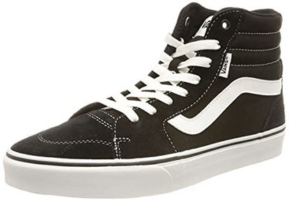 Picture of Vans Men's Hi-Top Trainers Sneaker, Suede Canvas Black White, 8.5 - Size: 8.5