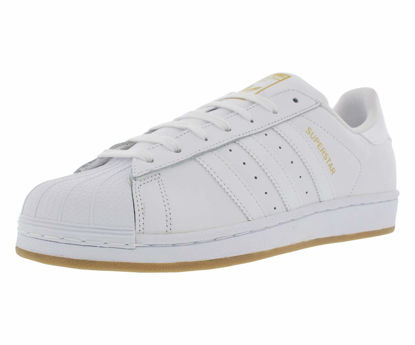 Picture of adidas Originals mens Super Star Sneaker, White/Gold Metallic/Gum, 5.5 US - Size: 5.5