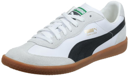 Picture of PUMA Mens Super Liga OG Sneaker, PUMA Mens White-PUMA Mens Black-PUMA Mens Team Gold, 14 - Size: 14