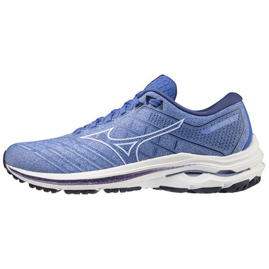 Picture of Mizuno Women's Wave Inspire 18 Sneaker, Amparob Wht Deepcobalt, 4.5 UK - Size: 7