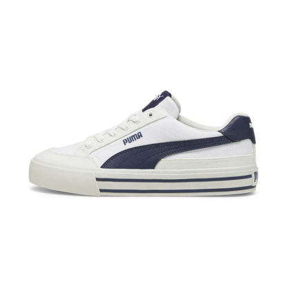 Picture of PUMA Men's Court Classic Vulc Sneaker, White Navy-Vapor Gray, 8 - Size: 8