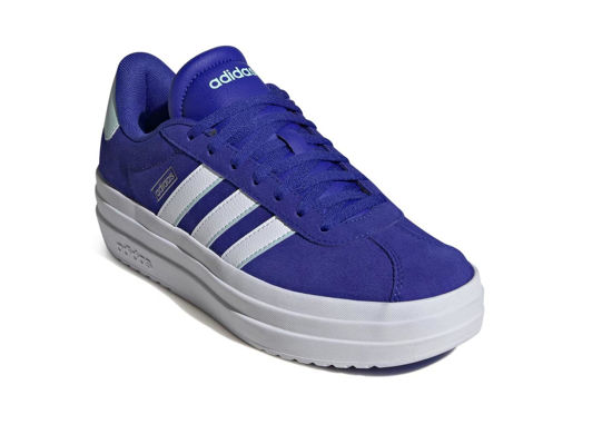 Picture of adidas Women's VL Court Bold Sneaker, Putty Grey/Dark Blue/Better Scarlet, 9 - Size: 9