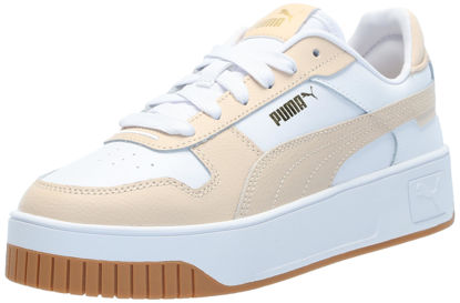 Picture of PUMA Womens Carina Street Sneaker, PUMA Womens White-Shifting Sand-Metallic Gold, 6.5 - Size: 6.5