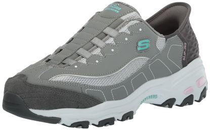 Picture of Skechers Women's Hands Free Slip-INS D'Lites Sneaker, Grey Light Pink=GYLP, 9.5 - Size: 9.5