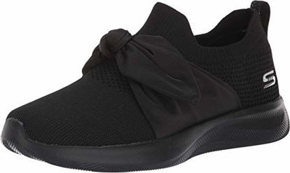 Picture of BOBS from Skechers Women's Bobs Squad 2 - bow overlay slip on engineered knit sneaker w memory foam Shoe, bbk, 11 M US - Size: 11