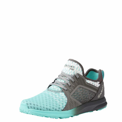 Picture of Ariat Women's Fuse Athletic Shoe, Turquoise Gray Ombre Mesh, 8 B US - Size: 8