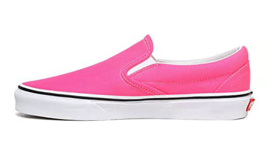 Picture of Vans Men's Classic Slip On, (Neon) Knockout Pink/True White, Size 4.5 - Size: 6 Women/4.5 Men