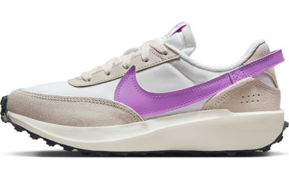 Picture of Nike Waffle Debut Women's Shoes (DH9523-104, White/Light Orewood Brown/SAIL/Rush Fuchsia) Size 6.5 - Size: 6.5