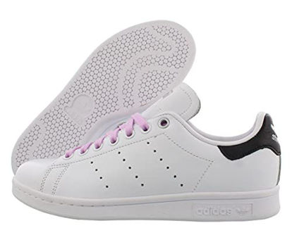 Picture of adidas Originals Women's Stan Smith Sneaker, White/Black/Clear Lilac, 5.5 - Size: 5.5