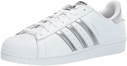 Picture of adidas Originals mens Super Star Sneaker, White/Silver Metallic/Core Black, 7 US - Size: 7