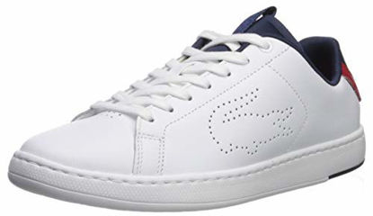 Picture of Lacoste Women's Carnaby Sneaker, Tonal White/Navy/Red, 7.5 Medium US - Size: 7.5