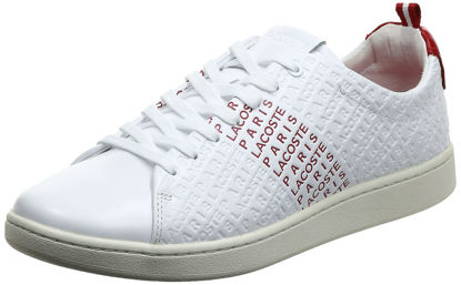 Picture of Lacoste Men's CARNABY EVO Sneaker, White/red, 8.5 Medium US - Size: 8.5