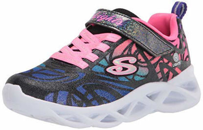 Picture of Skechers Kids Girls Sport Footwear, S, Lighted Sneaker, Black/Multi,1 M US - Size: 1 Little Kid