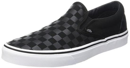 Picture of Vans Unisex Classic Slip-On (Checkerboard) Black/Black Skate Shoe 6 Men US / 7.5 Women US - Size: 7.5 Women/6 Men