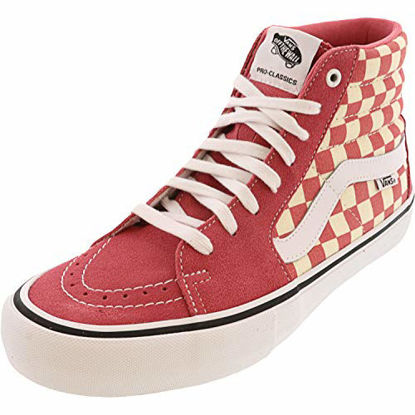 Picture of Vans Men/Women Shoes SK8-Hi Pro Classic Checkerboard Pink Skateboard Sneakers (6 D(M) US Men/7.5 B(M) US Women) - Size: 7.5 Women/6 Men