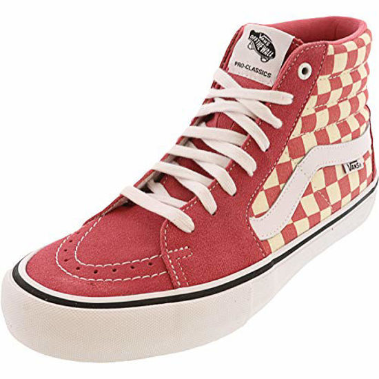 Picture of Vans Men/Women Shoes SK8-Hi Pro Classic Checkerboard Pink Skateboard Sneakers (4.5 D(M) US Men/6 B(M) US Women) - Size: 6 Women/4.5 Men