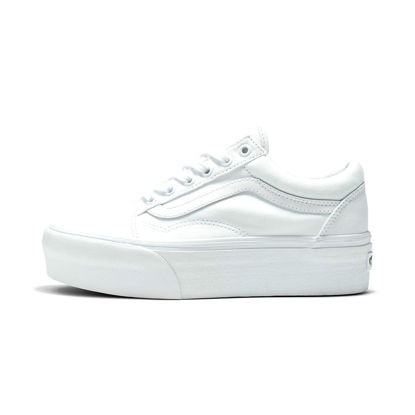 Picture of Vans Women's UA Old Skool Stackform Sneakers, True White, 9 Medium US - Size: 9 Women/7.5 Men