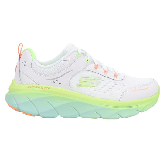 Picture of SKECHERS Women's D'Lux Walker 2.0 Neon Sites Sneaker, White Multi, 8 - Size: 8