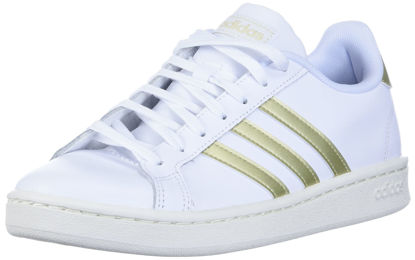 Picture of adidas Women's Grand Court Tennis Shoe, White/Sandy Beige Met/Off White, 9 - Size: 9