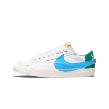 Picture of Nike Blazer Low '77 Jumbo Women's Shoes (White/Malachite-University Blue/Crimson, US Footwear Size System, Adult, Women, Numeric, Medium, 7) - Size: 7